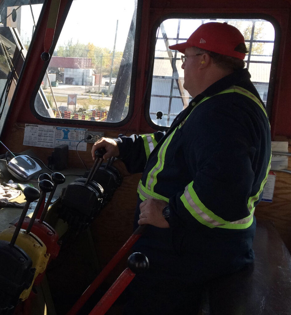 Captain piloting boat