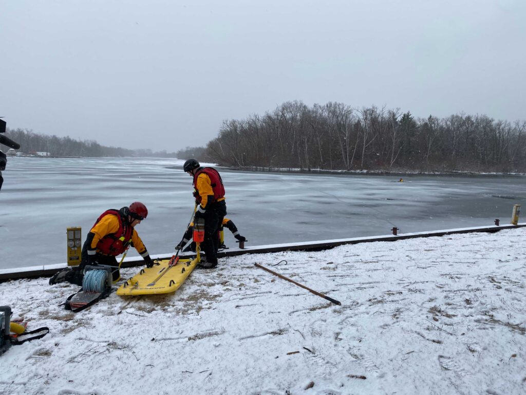 Cold water rescue training