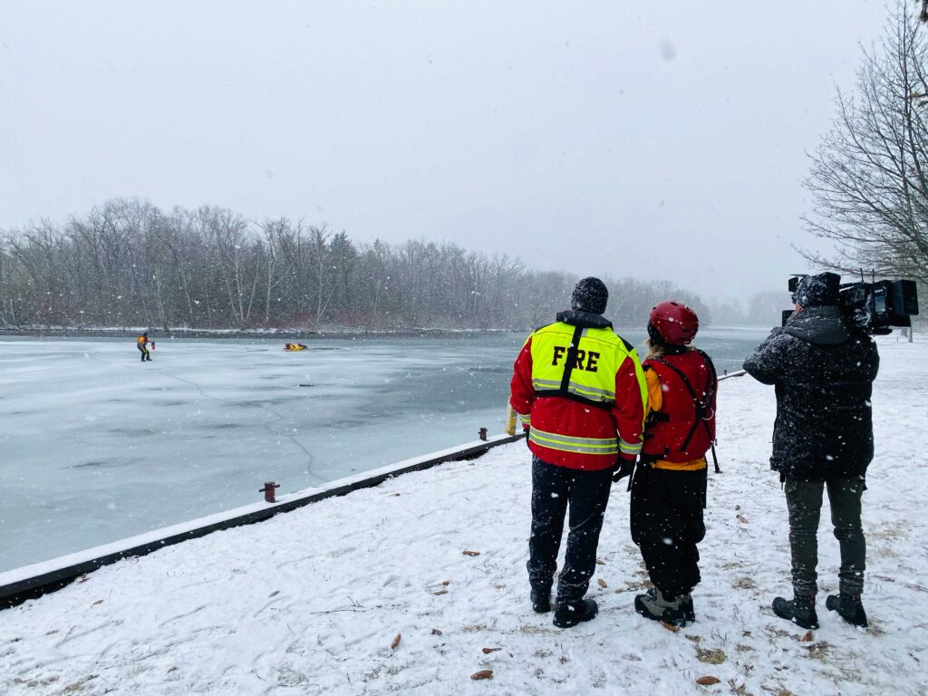 Cold water rescue training