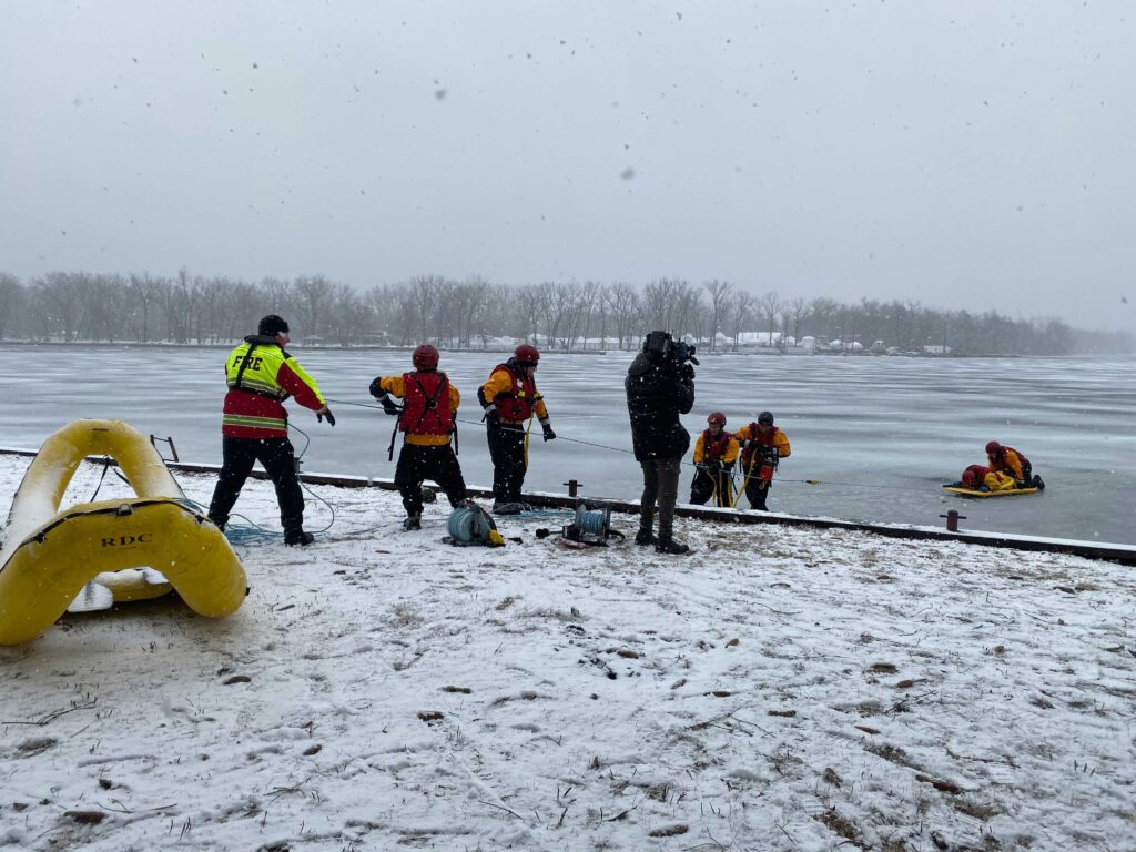 Cold water rescue training