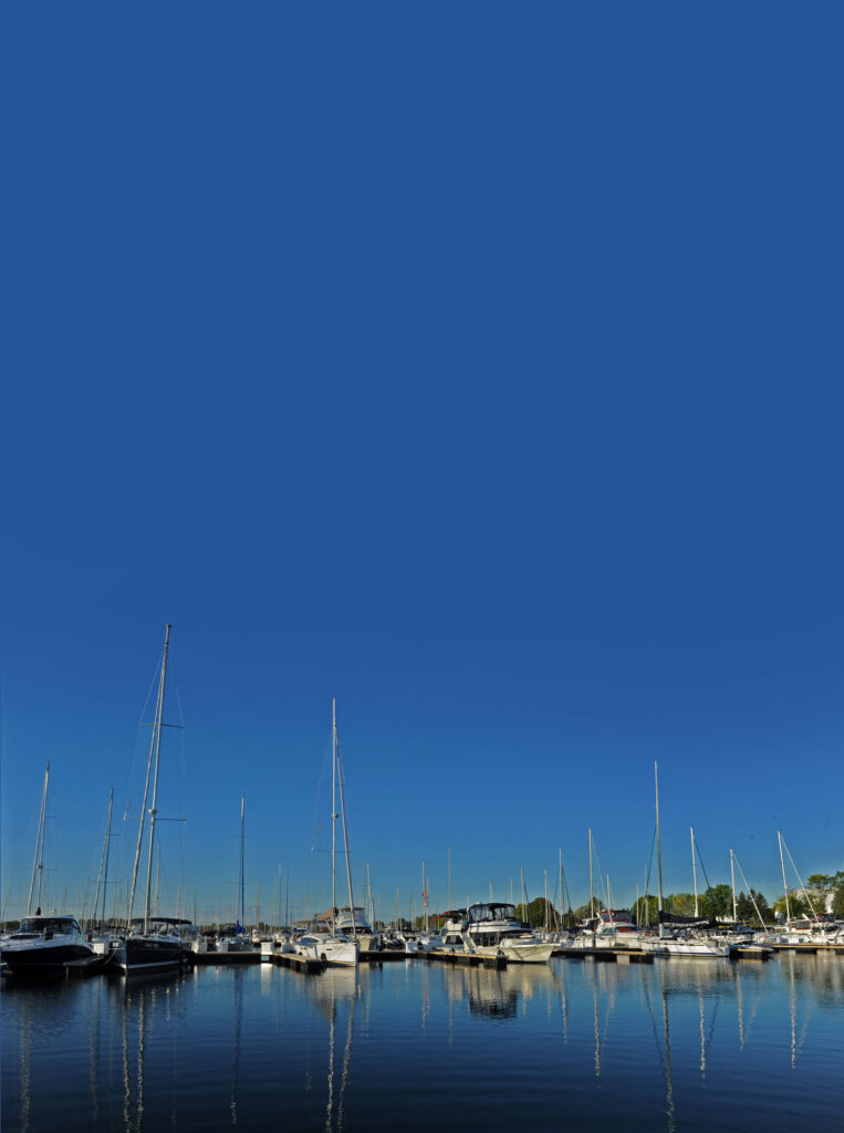 Photo of the marina and sky on a calm cloudless day