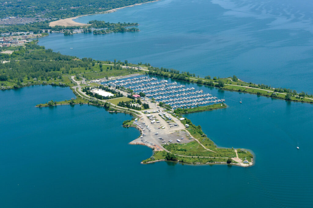 Aerial photo of the marina