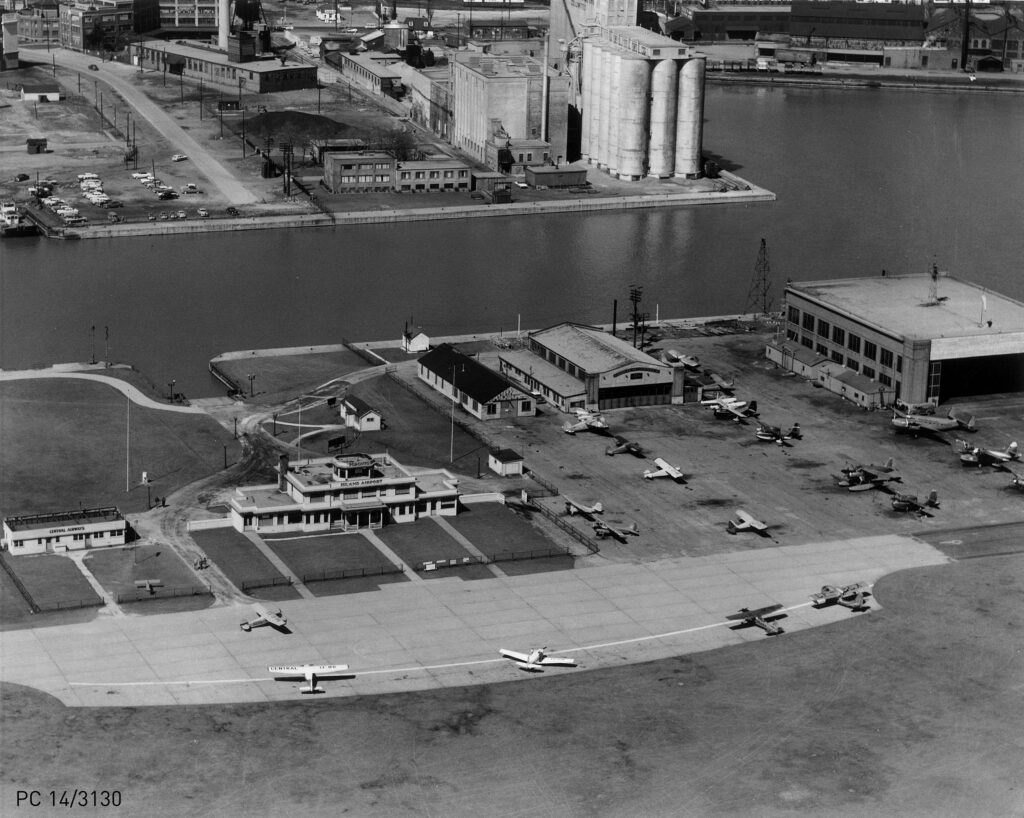 Aerial photo of the airport in the distant past