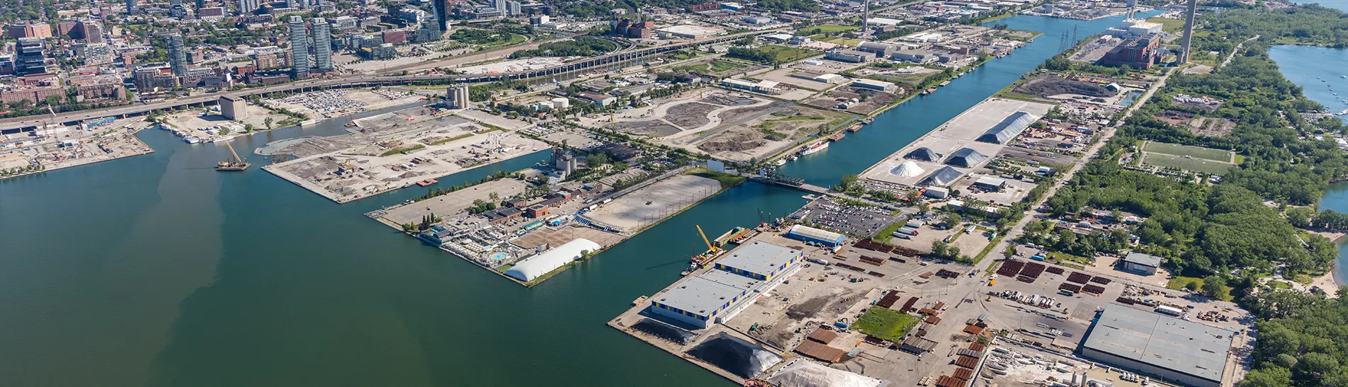 Aerial photo of the Toronto Port