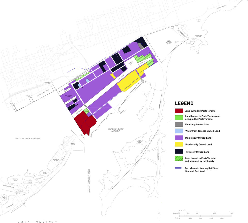 Map of the port with legend