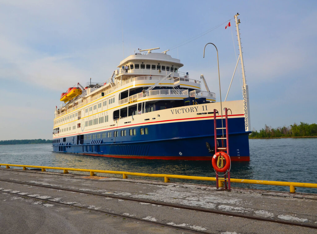 Victory II ship at port