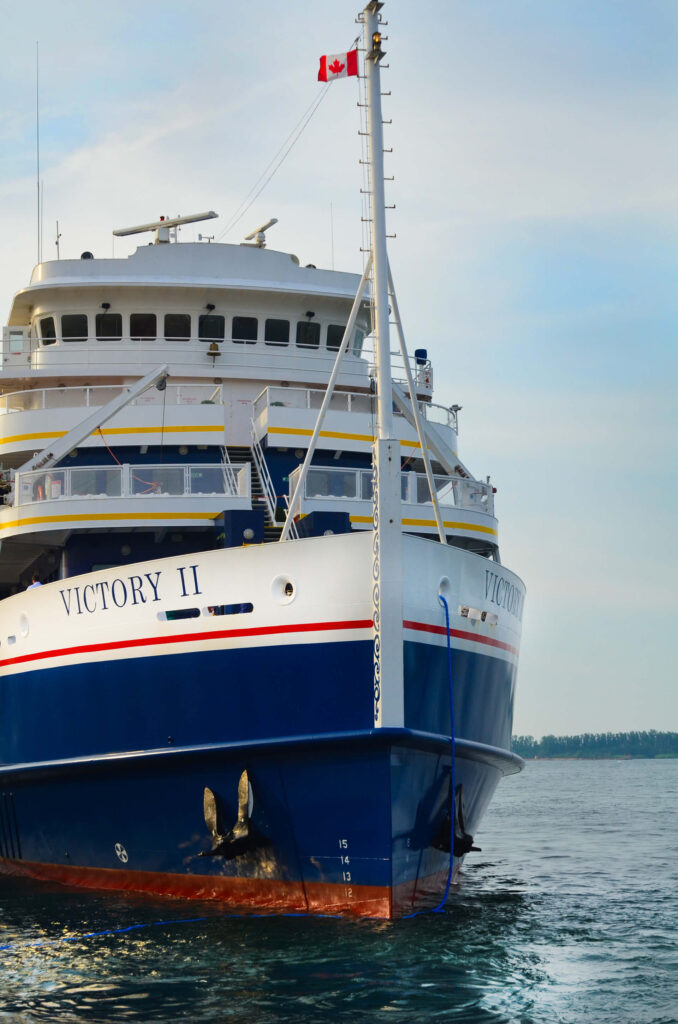 Victory II ship at port