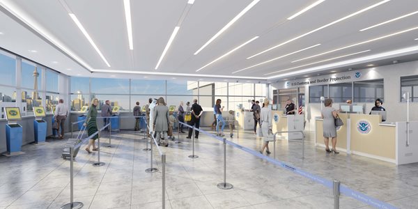 Interior rendering of the airport