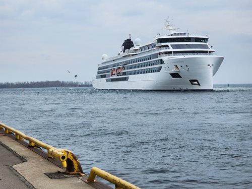 Viking cruise ship on Lake Ontario