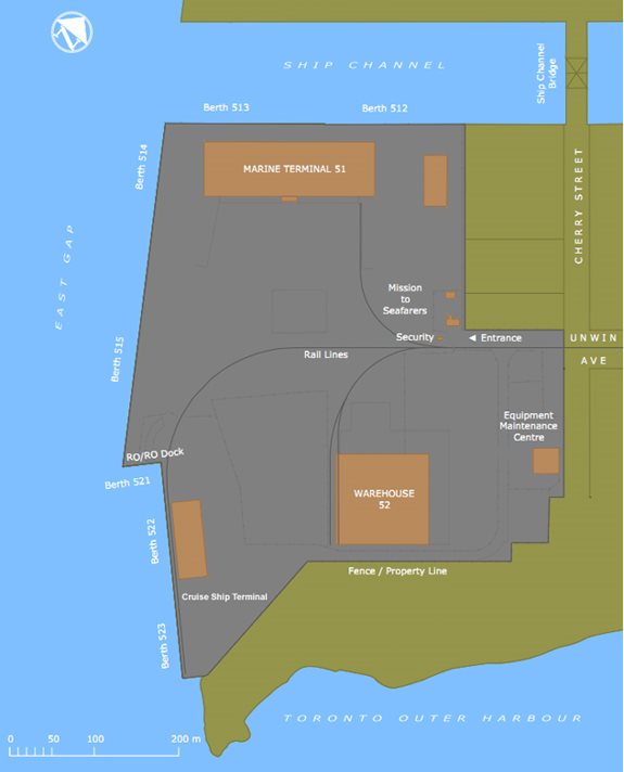 Port of Toronto map